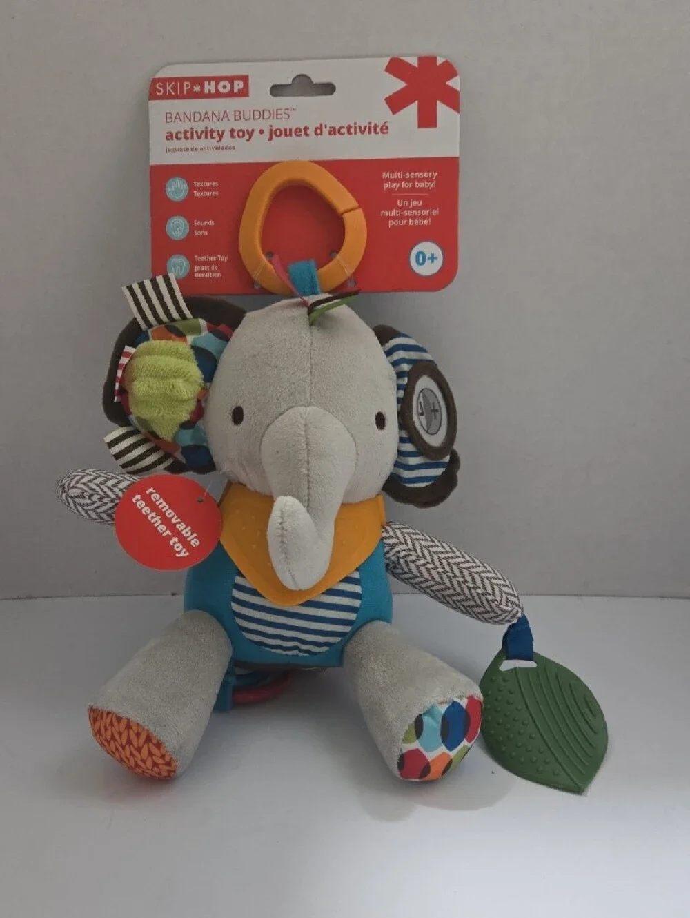 Skip Hop Gray & Blue Elephant Bandana Buddies Activity Toy 0+